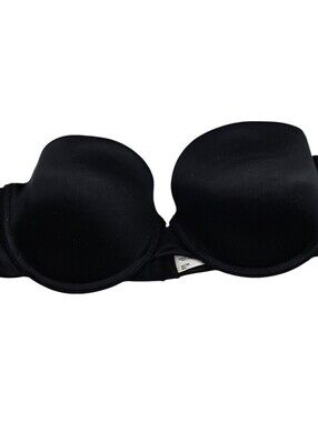Maidenform Womens Sz 36C Lightly Padded Strapless T Shirt Bra Solid Black